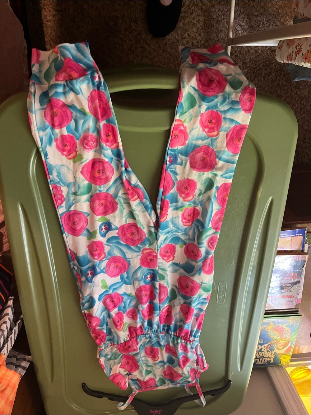 Girls Pink Floral jumpsuit